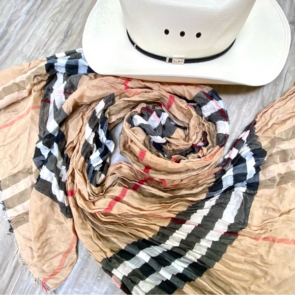 Accessories - Glorious plaid super soft scarf/wrap w equestrian Burberry vibe and raw edge